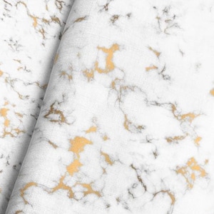 Gold Vein Marble Fabric By The Yard / Modern Fabric / Home Decor Fabric / Abstract Fabric / Print in Yard & Fat Quarter