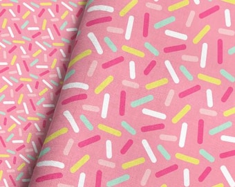 Pink Sprinkles Fabric – Pastel Confetti Print by the Yard & Fat Quarter