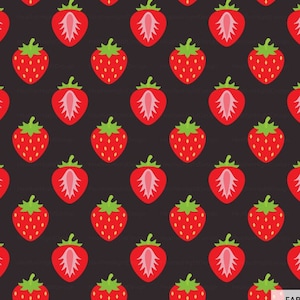 Strawberry Dreams Modern Fabric by the Yard - Strawberry Fabric - Farmers Market Fabric - Decor Fruit Pattern Print in Yard & Fat Quarter