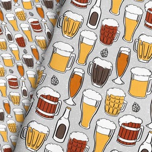 Tkanina szklana do piwa – chmiel, piwo, browar lane Wydruk cięty na wymiar i Fat Quarter