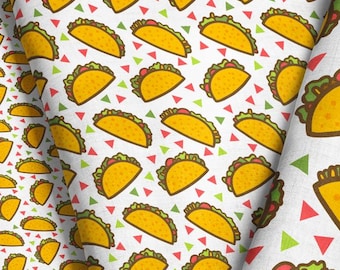 Fiesta Taco Fabric – Whimsical Mexican Food Print By The Yard & Fat Quarter