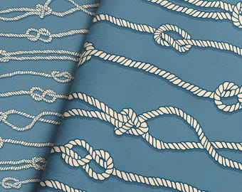 Nautical Sailor Knots Fabric – Coastal Maritime Print by the Yard or Fat Quarter