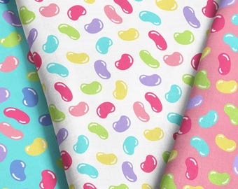 Jelly Bean Easter Fabric – Colorful Candy Print by the Yard or Fat Quarter