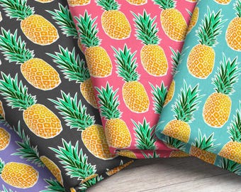 Geometric Pineapple Fabric – Bold Tropical Print by the Yard or Fat Quarter