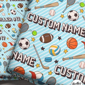 Tessuto sportivo personalizzato - Tessuto personalizzato con nome e numero tagliato su misura / Tema atletico Calcio, Basket, Baseball, Football e altro