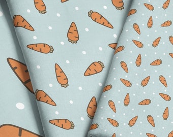 Easter Carrots Fabric / Sweet Easter Collection / Accent Easter Bunny Fabric / Modern Boho Fabric / Spring Fabric by the Yard & Fat Quarter