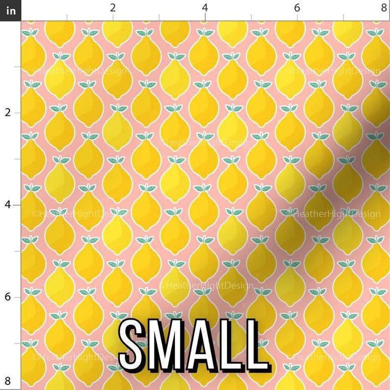 Pink Lemonade Fabric - Lemon Print by the Yard & Fat Quarter Small
