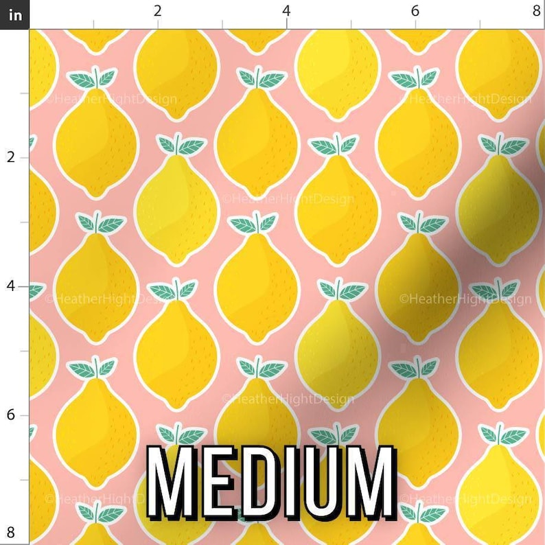 Pink Lemonade Fabric - Lemon Print by the Yard & Fat Quarter Medium