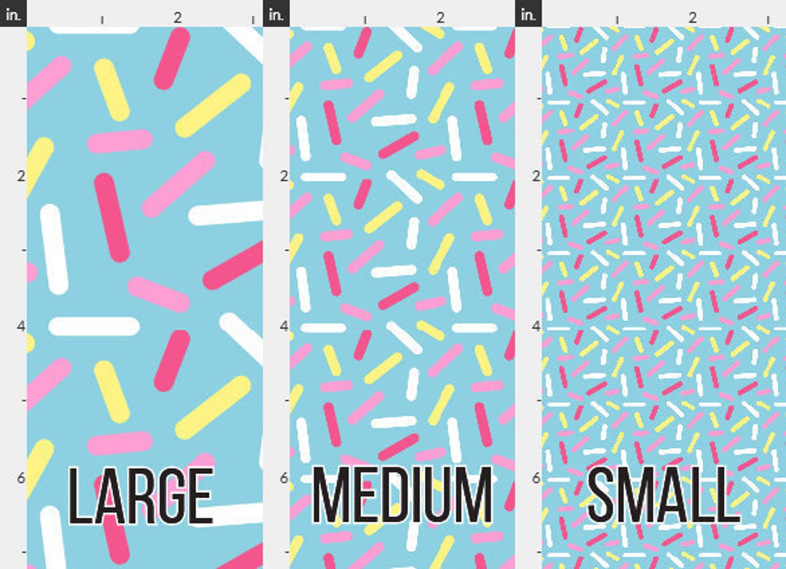 Donut Sprinkles Blue Colorful Fabric by the Yard Dessert Etsy