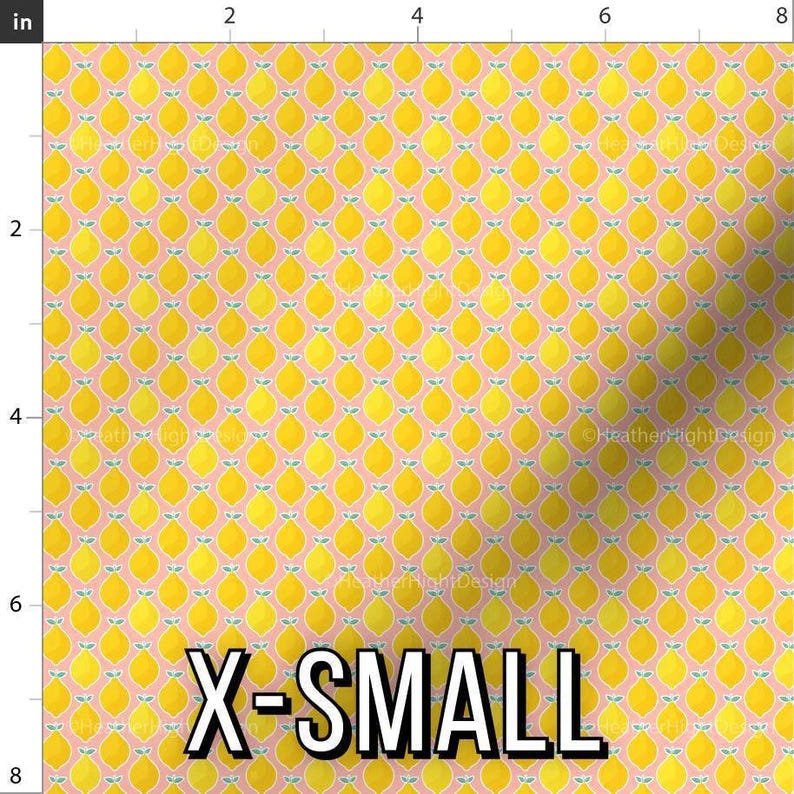Pink Lemonade Fabric - Lemon Print by the Yard & Fat Quarter X-Small
