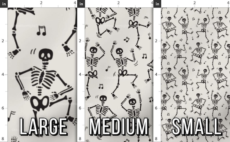 Dancing Skeletons Fabric – Halloween Boogie Print by the Yard & Fat Quarter image 5