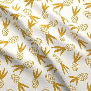 Pineapple Doodle Fabric By The Yard / Pineapple Fabric / Tropical Fabric / Cotton Quilting Print in Yard & Fat Quarter image 3