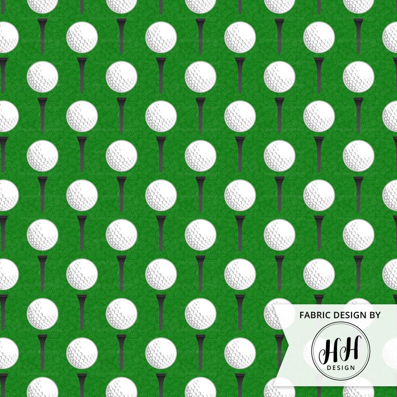 Golf Ball Fabric By The Yard / Sports Fabric / Golf Fabric / Etsy