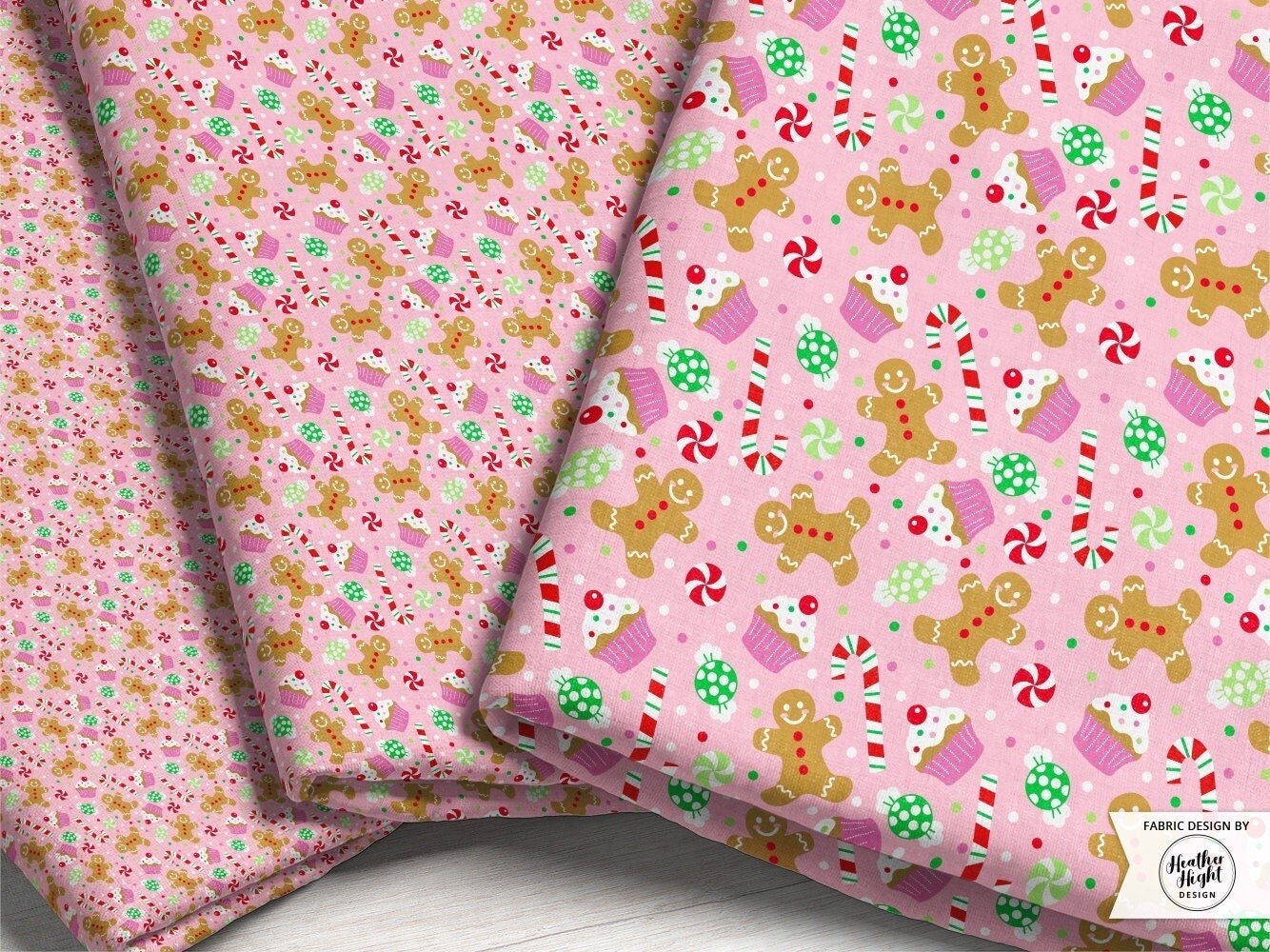 Cozy and Pink Christmas Fabric By The Yard
