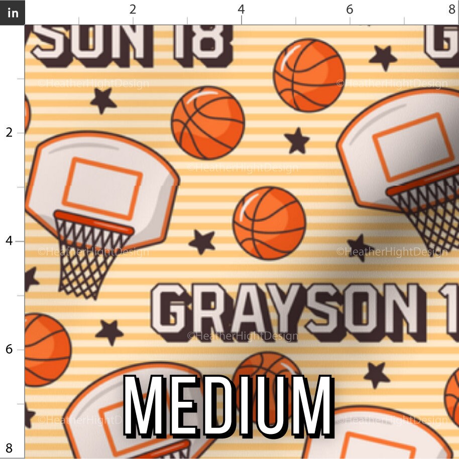 Personalized Basketball Fabric / Custom Name Fabric / Boys Sports ...