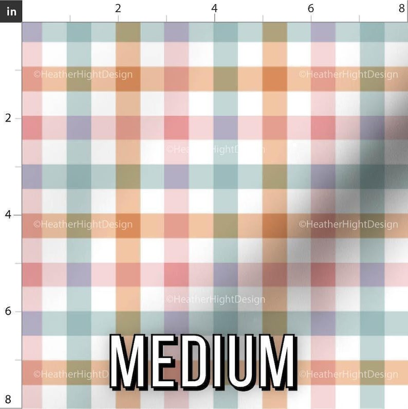 Spring Gingham Fabric – Pastel Plaid Easter Print by the Yard & Fat Quarter Medium