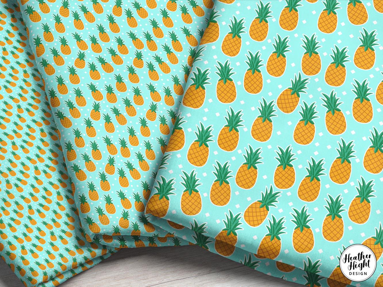 Pineapple Fabric by the Yard - Hawaiian Pineapples on an