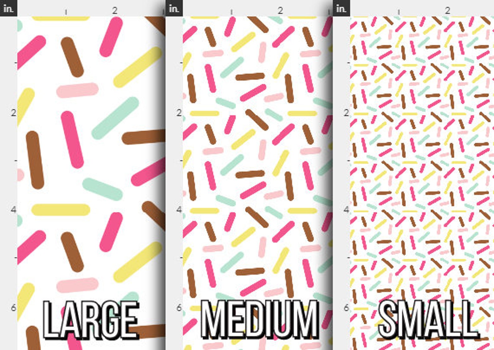 Donut Sprinkles White Colorful Fabric by the Yard White Etsy