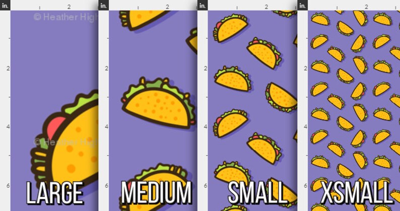 Taco Party Fabric By The Yard / Whimsical Ditsy Taco Fabric / | Etsy