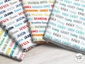 Custom Name Fabric - Pick up to 6 colors / personalized colorful custom fabric by the yard and fat quarter on your choice of fabric material