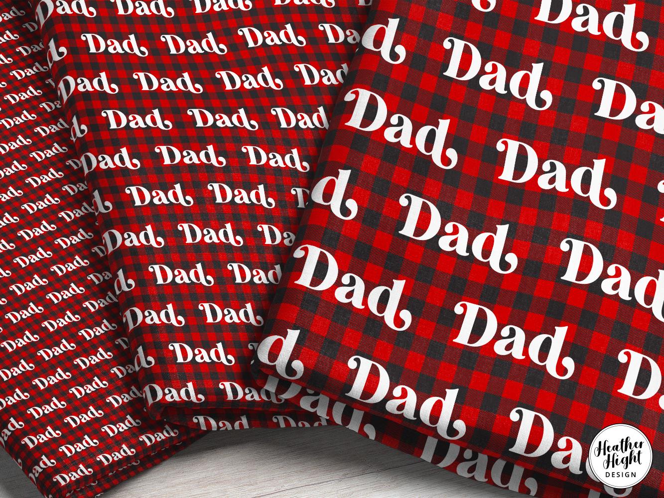 Dad Plaid Fabric By The Yard / Fathers Day Fabric / Red Buffalo Plaid Fabric / Lumberjack Fabric / Dad Fabric Print in Yards & Fat Quarter