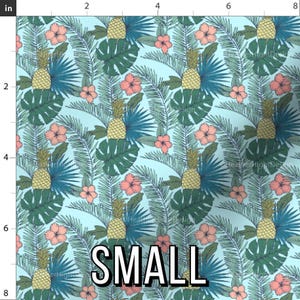 Tropical Fabric – Pineapple, Palm Leaf, Hibiscus Print by the Yard & Fat Quarter Small