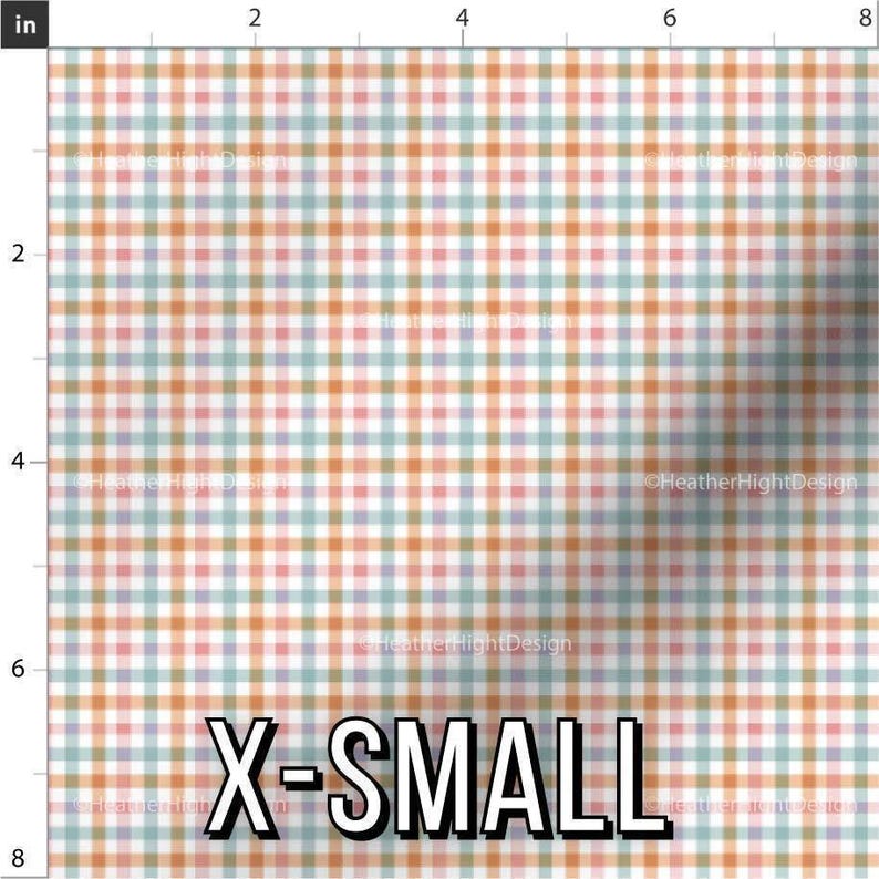 Spring Gingham Fabric – Pastel Plaid Easter Print by the Yard & Fat Quarter X-Small