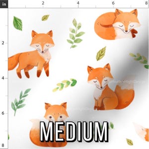 Watercolor Baby Fox Fabric – Autumn Woodland Nursery Print by the Yard & Fat Quarter Medium