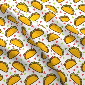 Fiesta Taco Fabric By The Yard / Taco Party Fabric / Mexican Food Fabric / Cotton Fabric / Whimsical Fabric Print in Yard & Fat Quarter image 3