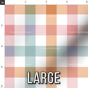 Spring Gingham Fabric – Pastel Plaid Easter Print by the Yard & Fat Quarter Large