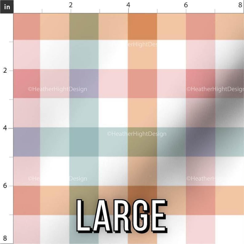 Spring Gingham Fabric – Pastel Plaid Easter Print by the Yard & Fat Quarter Large