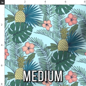 Tropical Fabric – Pineapple, Palm Leaf, Hibiscus Print by the Yard & Fat Quarter Medium