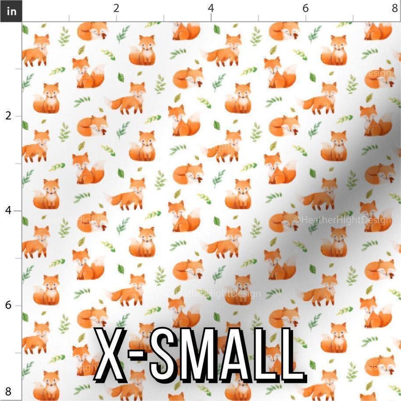 Watercolor Baby Fox Fabric – Autumn Woodland Nursery Print by the Yard & Fat Quarter X-Small
