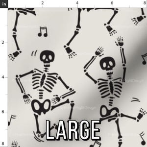 Dancing Skeletons Fabric – Halloween Boogie Print by the Yard & Fat Quarter Large
