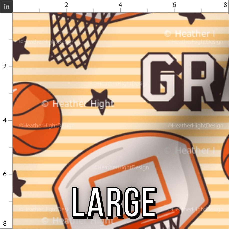 Personalized Basketball Fabric / Custom Name Fabric / Boys Sports ...