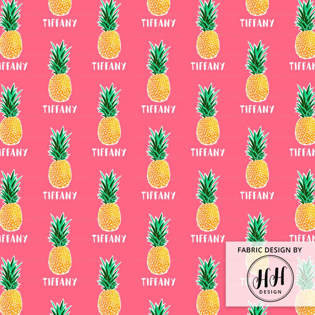 Pineapple Personalized Fabric / Custom Name Fabric / Pineapple Fabric