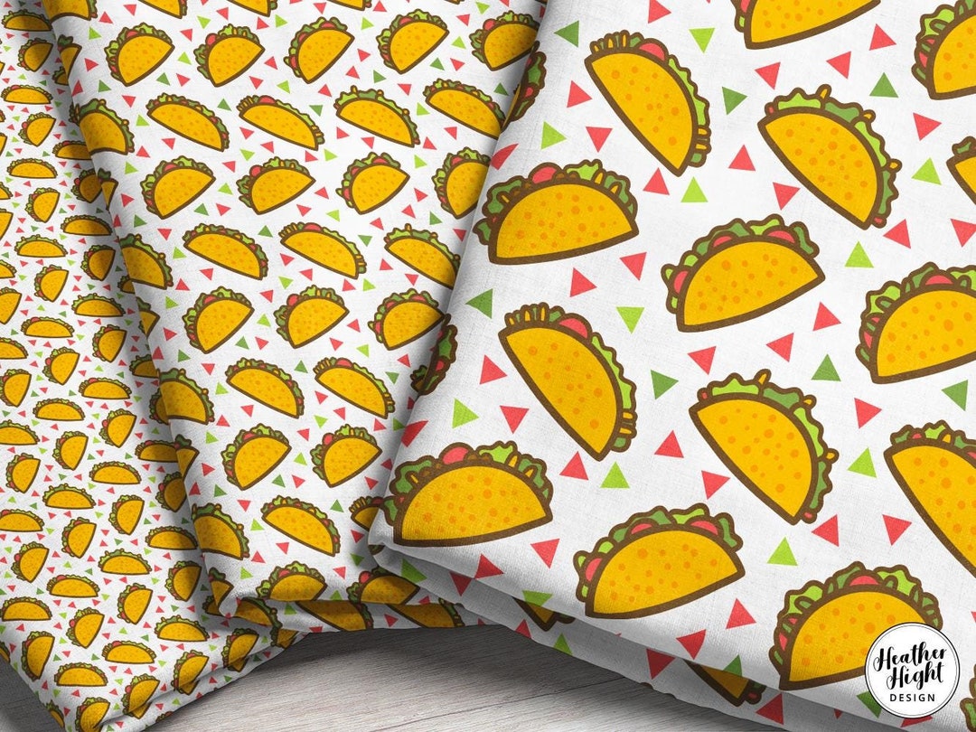Fiesta Taco Fabric by the Yard Taco Party Fabric Mexican Food Fabric Cotton Fabric Whimsical Fabric Print in Yard Fat Quarter Etsy Canada