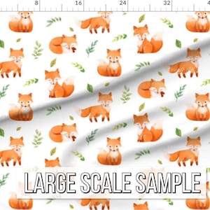 Watercolor Baby Fox Fabric – Autumn Woodland Nursery Print by the Yard & Fat Quarter image 6