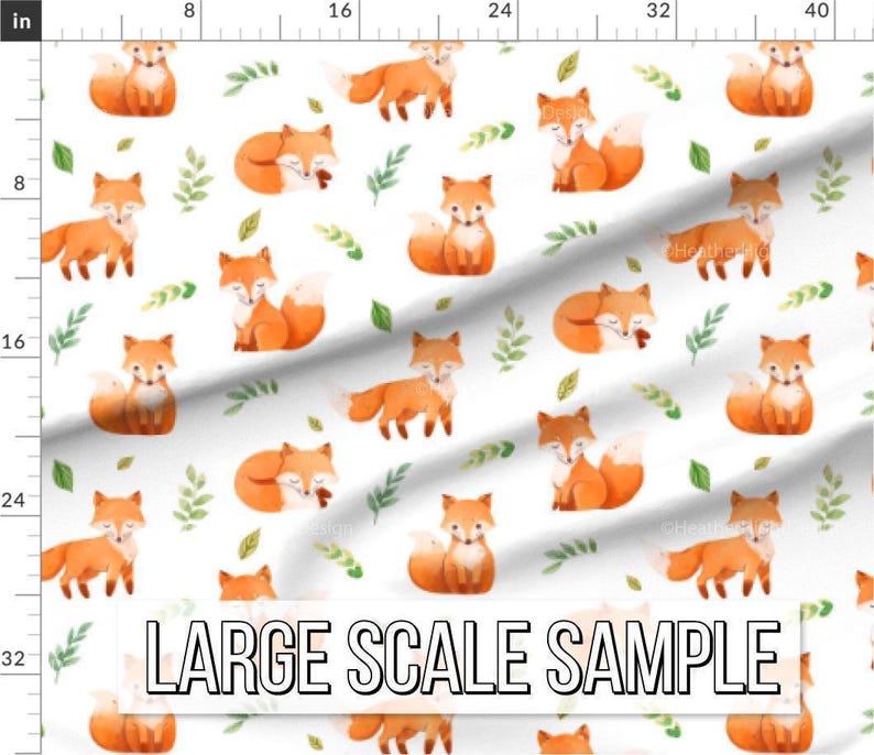 Watercolor Baby Fox Fabric – Autumn Woodland Nursery Print by the Yard & Fat Quarter image 6