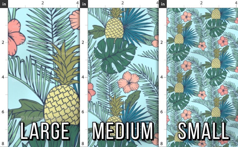 Tropical Fabric – Pineapple, Palm Leaf, Hibiscus Print by the Yard & Fat Quarter image 6