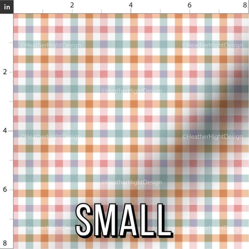 Spring Gingham Fabric – Pastel Plaid Easter Print by the Yard & Fat Quarter Small