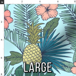 Tropical Fabric – Pineapple, Palm Leaf, Hibiscus Print by the Yard & Fat Quarter Large