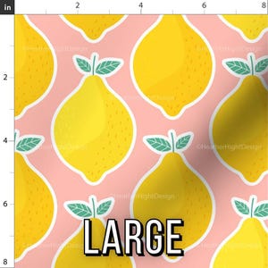 Pink Lemonade Fabric - Lemon Print by the Yard & Fat Quarter Large