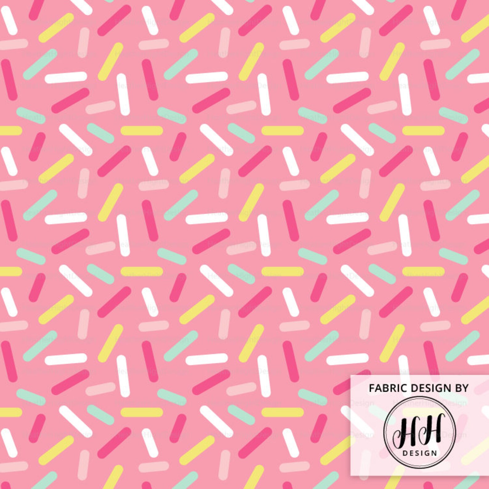 Pink Sprinkles Fabric / Ice Cream Sprinkles Fabric / Confetti Etsy