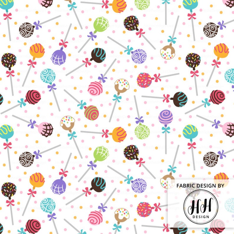 Cake Pop Fabric by the Yard / Girls Fabric / Colorful Fabric / Etsy