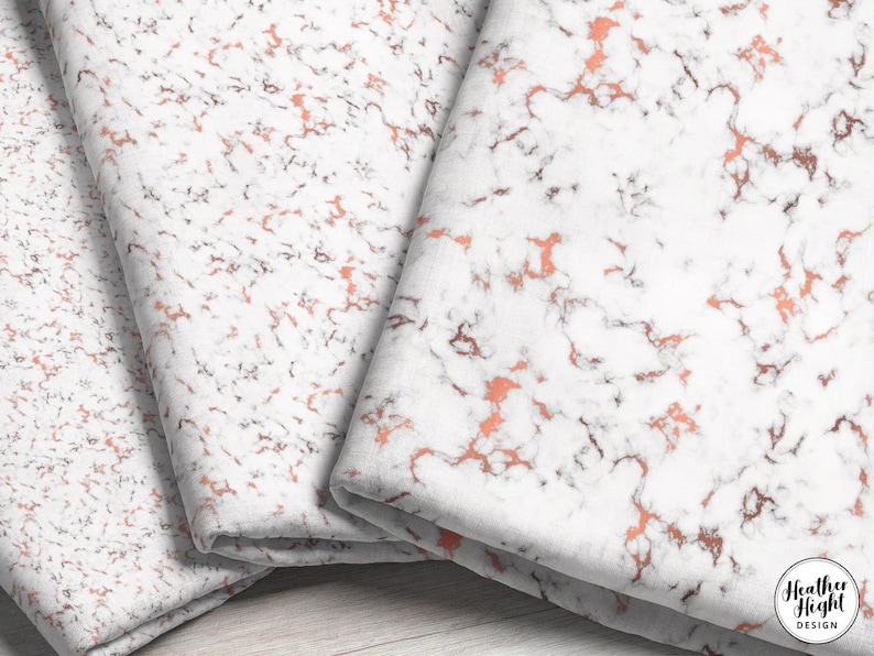 white marble and rose gold gradient color filling fabric design
