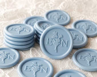 Sellos de cera personalizados con iniciales para boda, sellos autoadhesivos con monograma