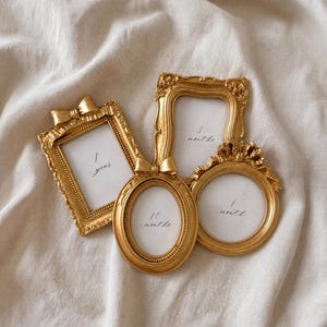 Baroque Baby Milestone Frame Set, Vintage Gold Name Plaque, Resin Photo Prop