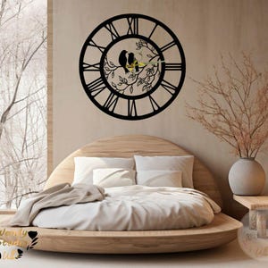 Reloj SVG con pájaros románticos / Reloj digital con pájaros del amor / Reloj SVG vintage / Archivo de corte para manualidades / Silueta de Cricut