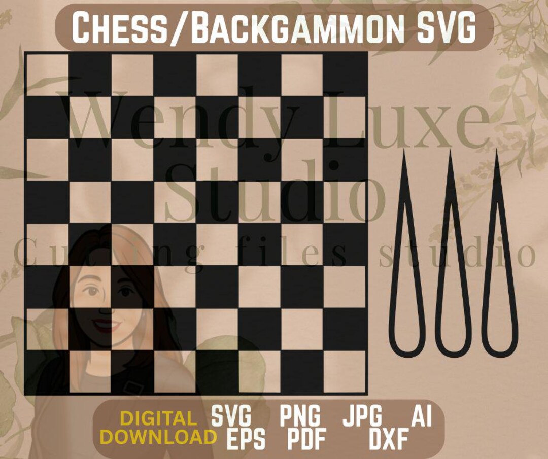Chess & Backgammon Board SVG: Game Board Cut File (digital Download) - Etsy